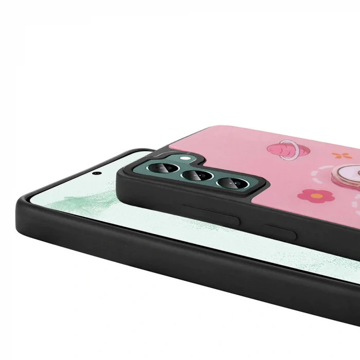 Samsung S21 FE Kılıf Parlayan Kabartmalı İkonik Figürlü Amas Silikon Kapak