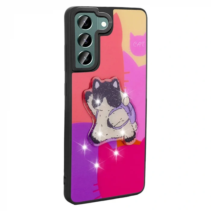 Samsung S22 Kılıf Parlayan Kabartmalı İkonik Figürlü Amas Silikon Kapak