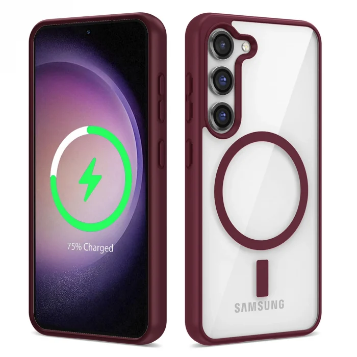 S22 Plus Kılıf M-safe Wireless Şarj Özellikli Silikon Ege Kapak