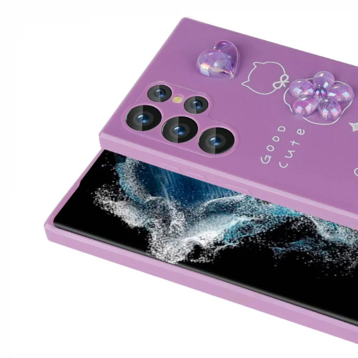 Samsung S22 Ultra Kılıf Kabartma Figürlü Parlak Toys Silikon Kapak