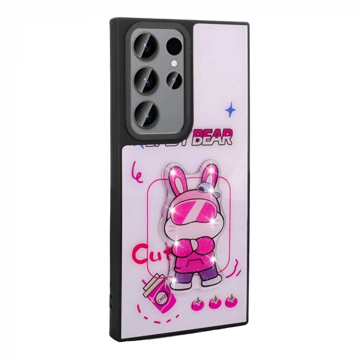 Samsung S22 Ultra Kılıf Parlayan Kabartmalı İkonik Figürlü Amas Silikon Kapak