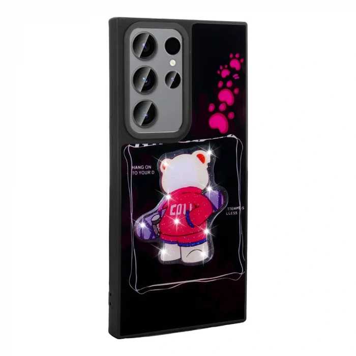 Samsung S22 Ultra Kılıf Parlayan Kabartmalı İkonik Figürlü Amas Silikon Kapak