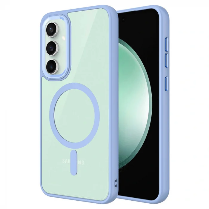 Samsung S23 FE Kılıf Wireless Şarj Özellikli Krom M-safe Silikon Kapak