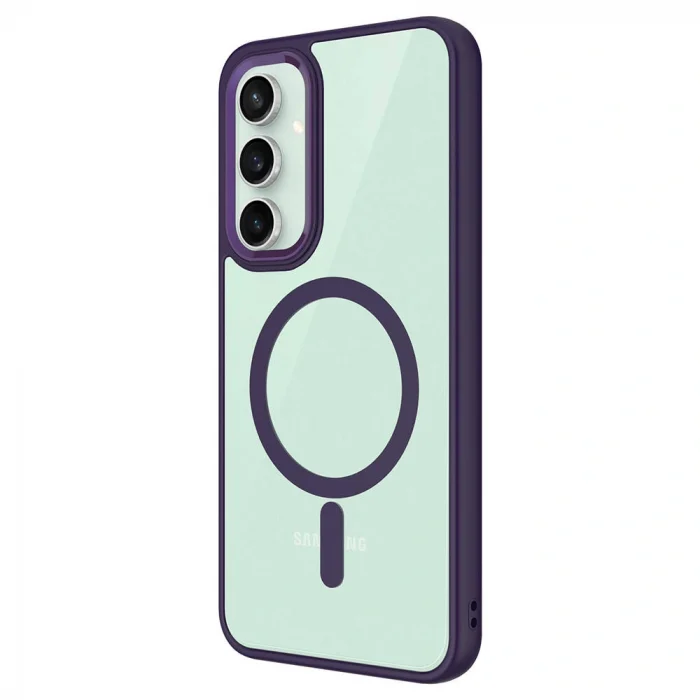 Samsung S23 FE Kılıf Wireless Şarj Özellikli Krom M-safe Silikon Kapak