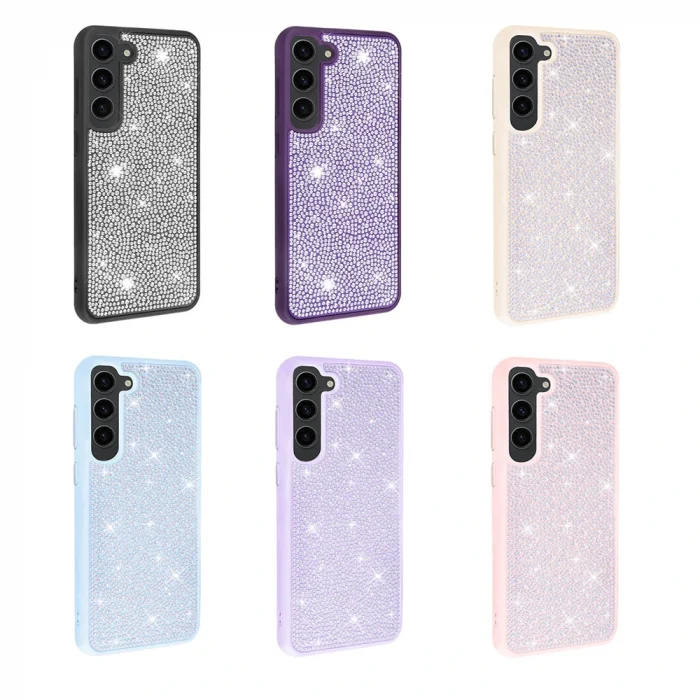 Samsung S23 Kılıf Parlak Taşlı Tasarım Ston Kapak