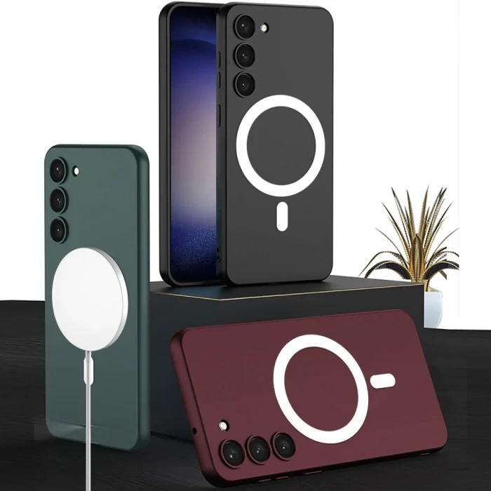 S23 Kılıf Wireless Şarj Özellikli Kıpta M-safe Silikon Kapak