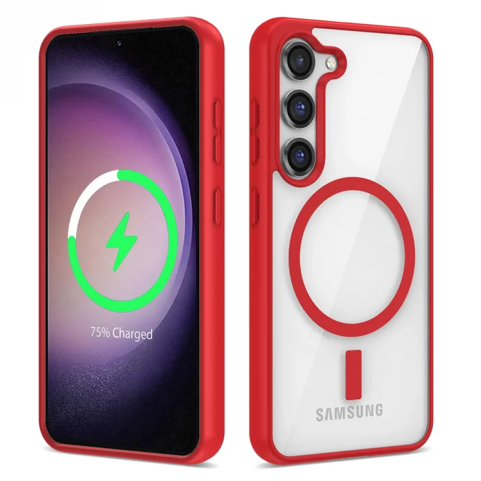 S23 Plus Kılıf M-safe Wireless Şarj Özellikli Silikon Ege Kapak