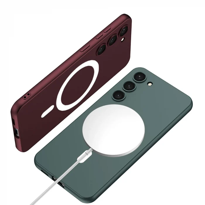 S23 Plus Kılıf Wireless Şarj Özellikli Kıpta M-safe Silikon Kapak