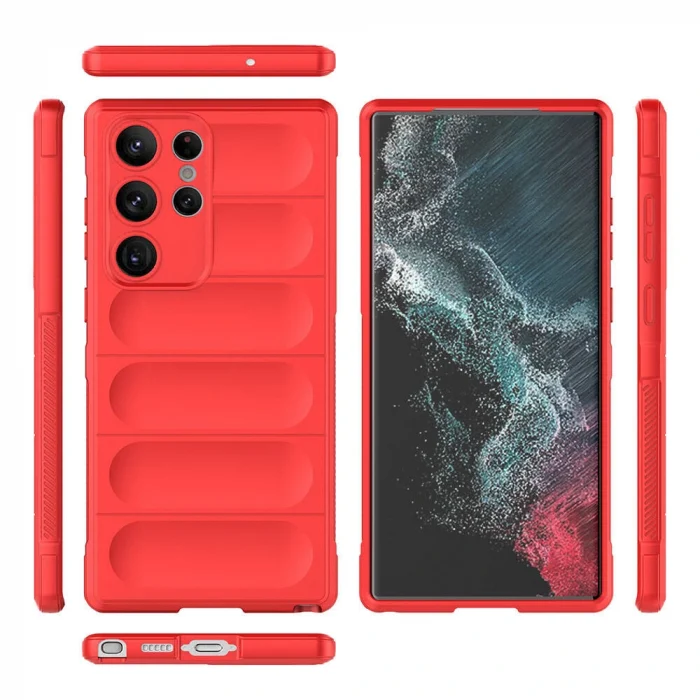 Samsung S23 Ultra Kılıf Esnek TPU Oyuklu Arka Yüzey Tasarımlı Silikon Kapak