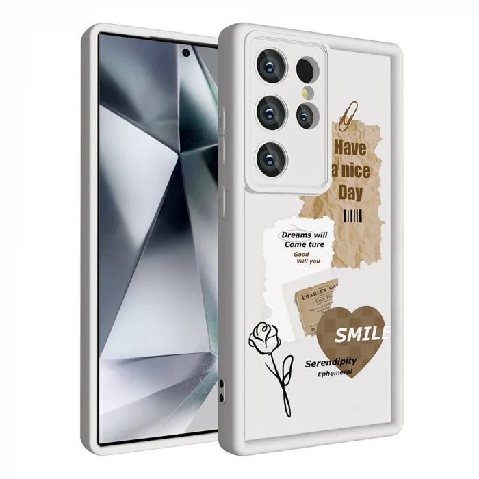 Samsung S23 Ultra Kılıf Kamera Korumalı Baskılı Arka Yüzey Klas Kapak