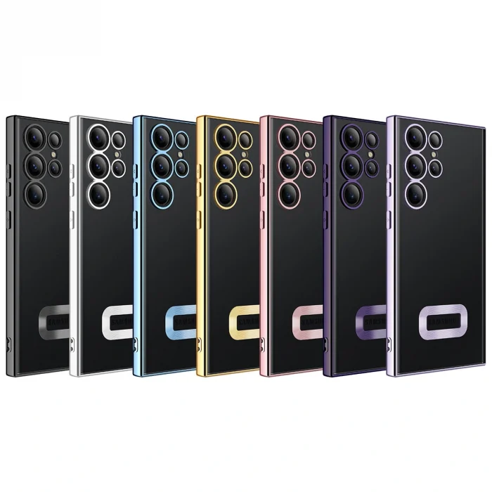 Samsung S23 Ultra Kılıf Kamera Korumalı Logo Gösteren Omega Kapak