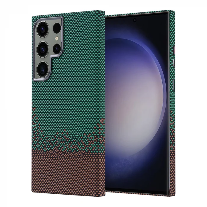 Samsung S23 Ultra Kılıf M-safe Şarj Özellikli Karbon Fiber Görünümlü Nekst Kapak