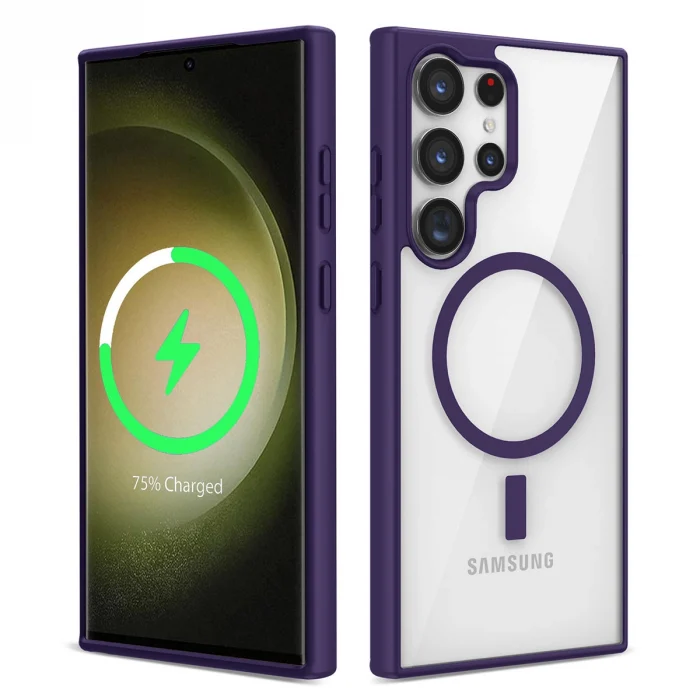 S23 Ultra Kılıf M-safe Wireless Şarj Özellikli Silikon Ege Kapak