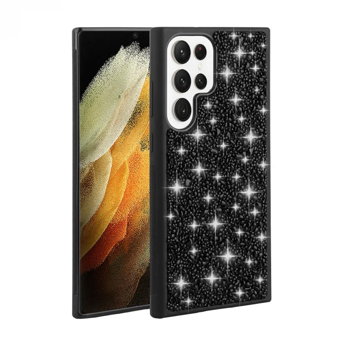 Samsung S23 Ultra Kılıf Parlak Taşlı Tasarım Linea Kapak