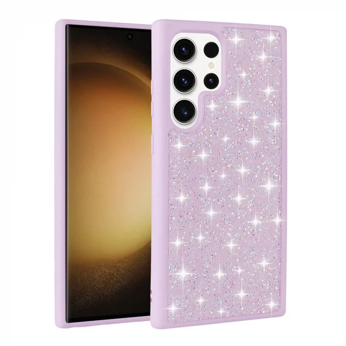 Samsung S23 Ultra Kılıf Parlak Taşlı Tasarım Pırlanta Kapak
