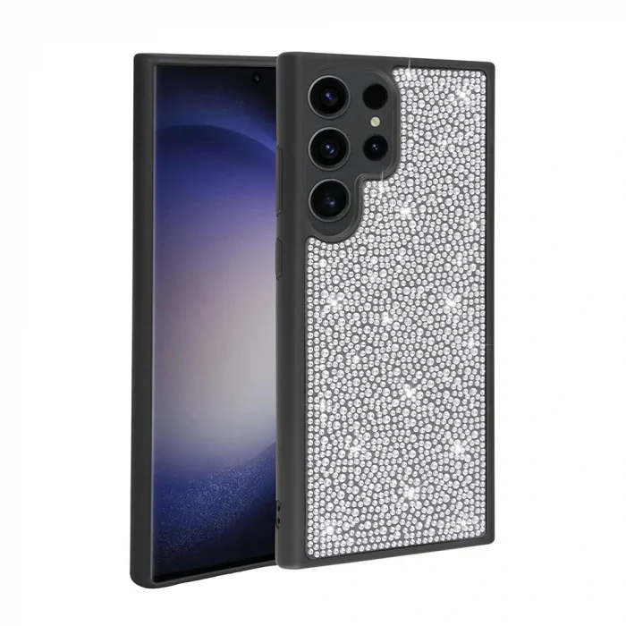 Samsung S23 Ultra Kılıf Parlak Taşlı Tasarım Ston Kapak