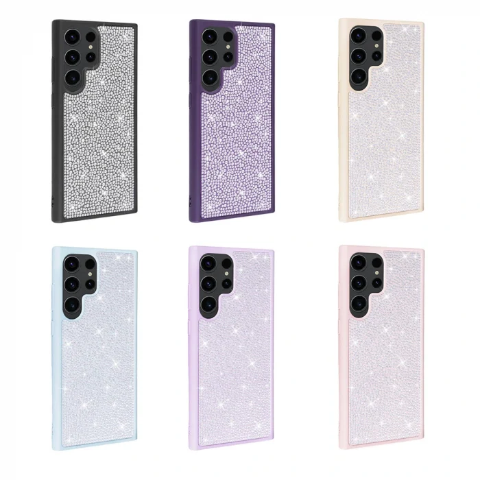 Samsung S23 Ultra Kılıf Parlak Taşlı Tasarım Ston Kapak
