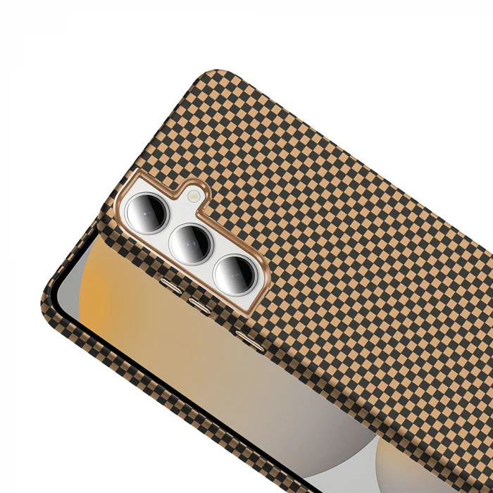 Samsung S24 FE Kılıf M-safe Şarj Özellikli Karbon Fiber Görünümlü Gros Kapak