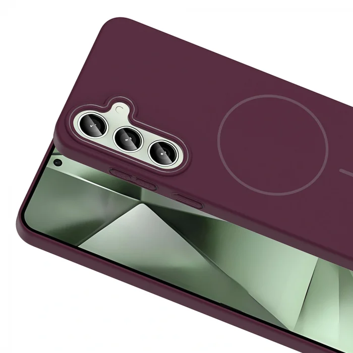 Samsung S24 FE Kılıf M-safe Şarj Özellikli Ruby Sert Kapak