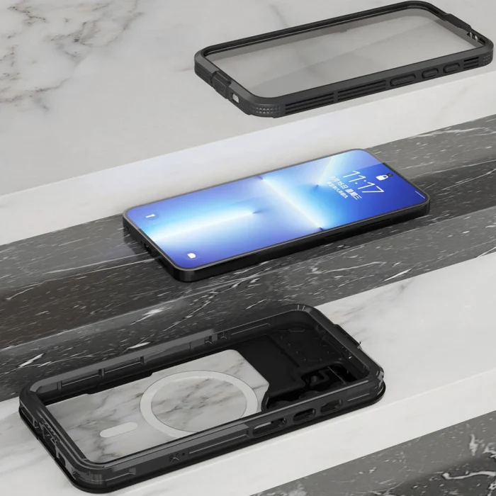 Samsung S24 Kılıf M-safe Şarj Özellikli 1-1 Su Geçirmez Kılıf