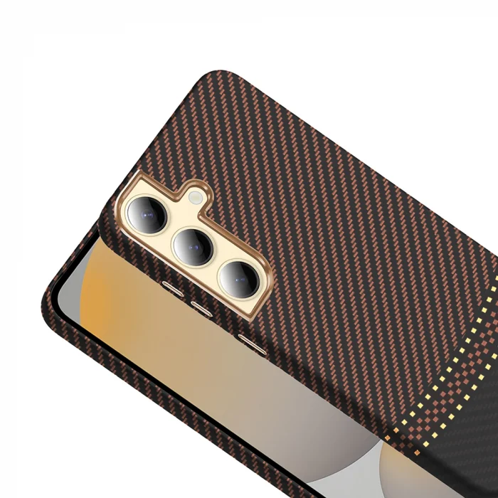 Samsung S24 Kılıf M-safe Şarj Özellikli Karbon Fiber Görünümlü Gros Kapak