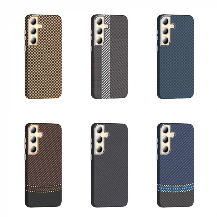 Samsung S24 Kılıf M-safe Şarj Özellikli Karbon Fiber Görünümlü Gros Kapak