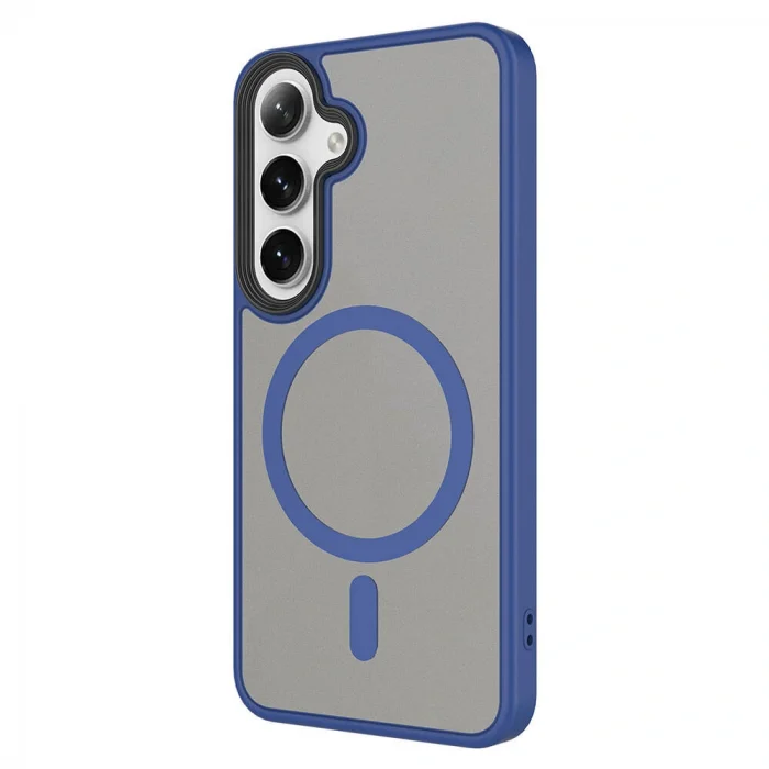 Samsung S24 Kılıf Sert PC Arka Yüzey Wireless Şarj Özellikli Flet M-safe Kapak