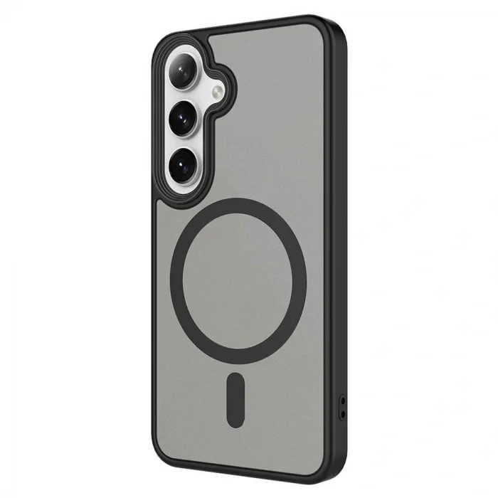 Samsung S24 Kılıf Sert PC Arka Yüzey Wireless Şarj Özellikli Flet M-safe Kapak