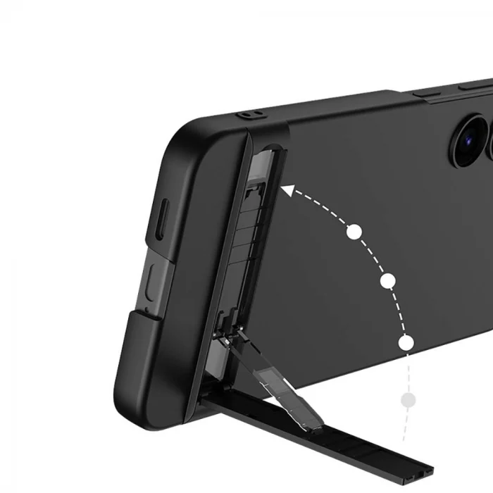 Samsung S24 Kılıf Kamera Korumalı Dikey Standlı Ays Kapak