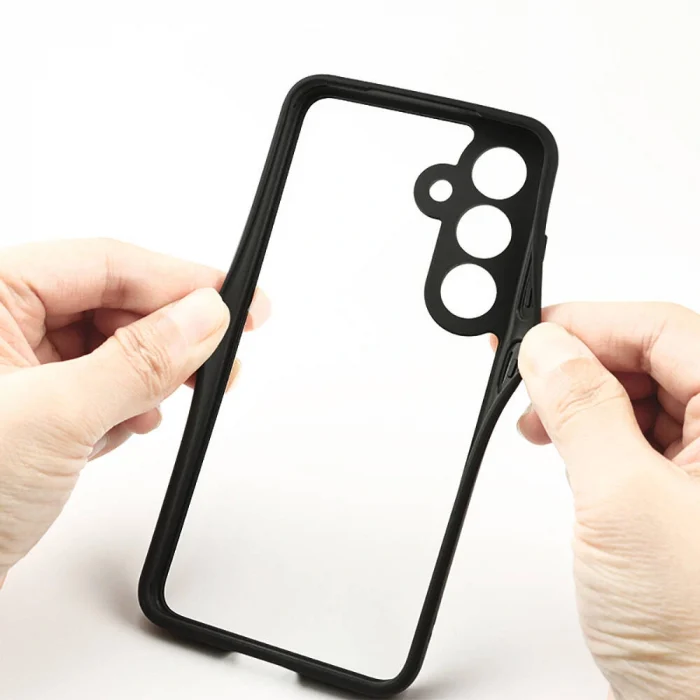 Samsung S24 Plus Kılıf Kamera Korumalı Şeffaf Arka Yüzey New Roll Kapak