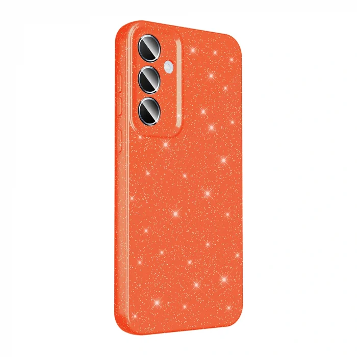 Samsung S24 Plus Kılıf Kamera Korumalı Simli Lüks Koton Kapak