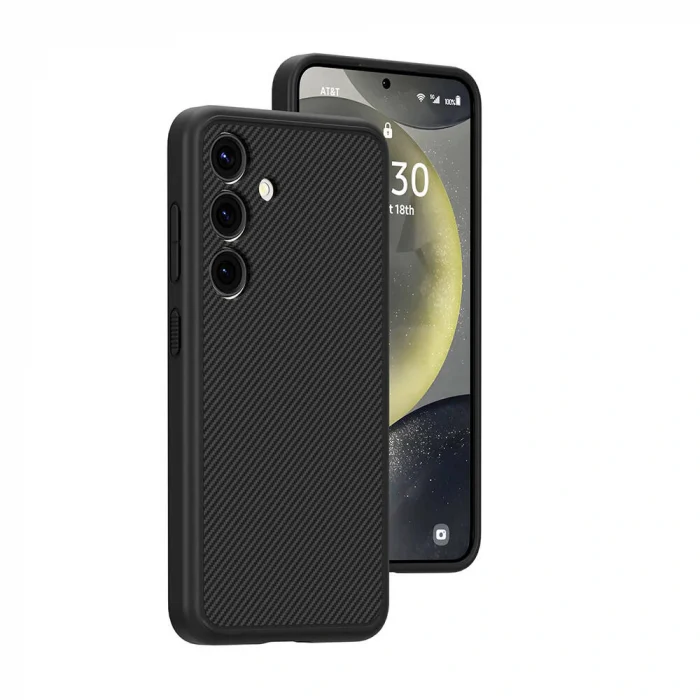 Samsung S24 Plus Kılıf M-safe Şarj Özellikli Karbon Fiber Görünümlü T-Karbon Kapak