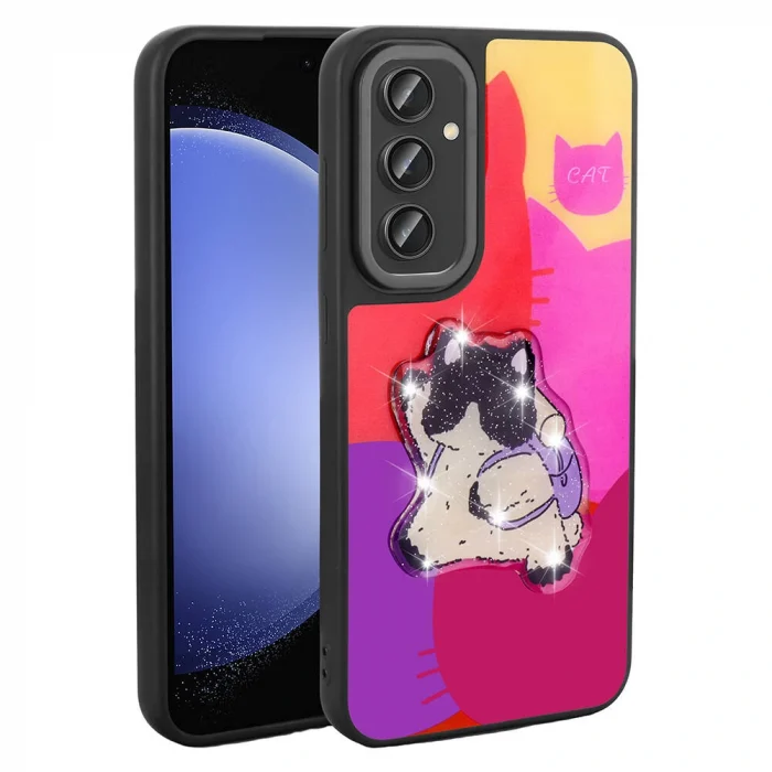 Samsung S24 Plus Kılıf Parlayan Kabartmalı İkonik Figürlü Amas Silikon Kapak