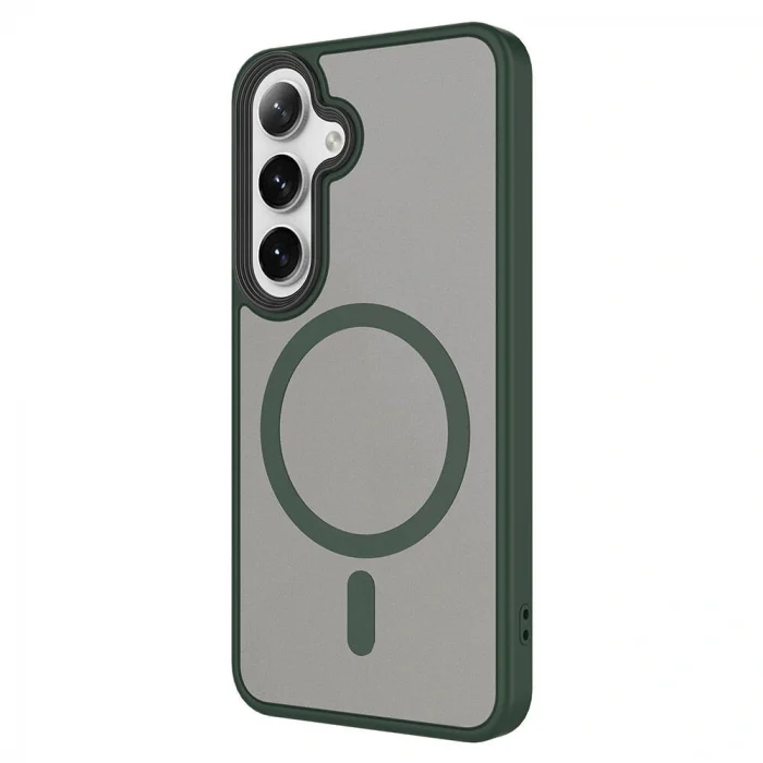 Samsung S24 Plus Kılıf Sert PC Arka Yüzey Wireless Şarj Özellikli Flet M-safe Kapak