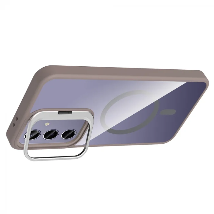 Samsung S24 Plus Kılıf Standlı ve Kamera Lens Hediyeli M-Safe Şarj Özellikli Etro Kapak