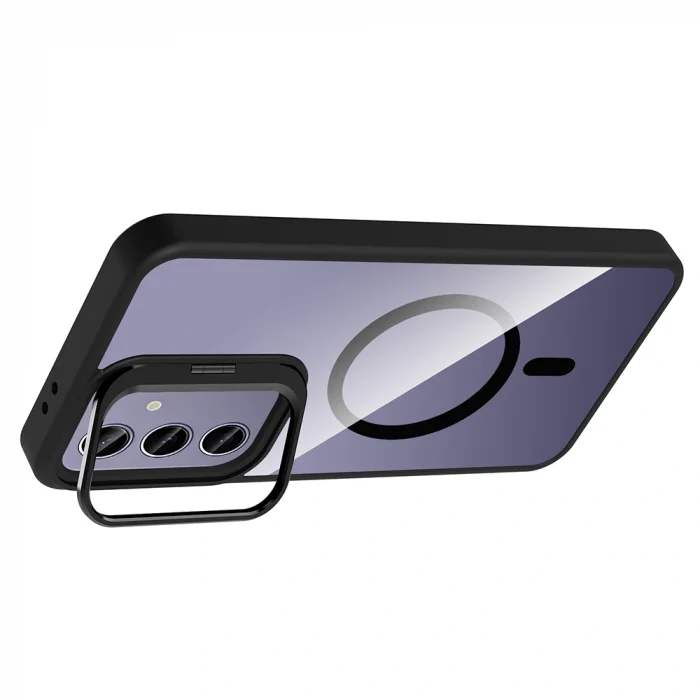 Samsung S24 Plus Kılıf Standlı ve Kamera Lens Hediyeli M-Safe Şarj Özellikli Etro Kapak