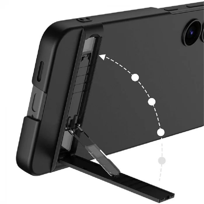 Samsung S24 Plus Kılıf Kamera Korumalı Dikey Standlı Ays Kapak