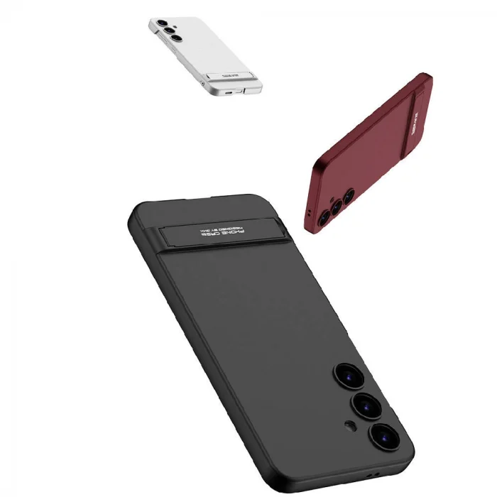 Samsung S24 Plus Kılıf Kamera Korumalı Dikey Standlı Ays Kapak
