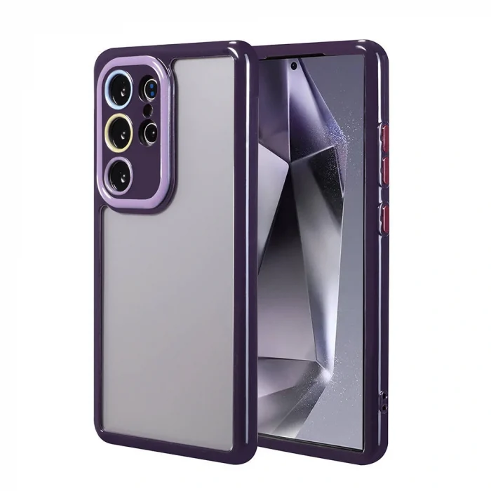 Samsung S24 Ultra Kılıf Kamera Korumalı Renkli Kenar ve Çerçeve Tasarımlı Vitamin Kapak