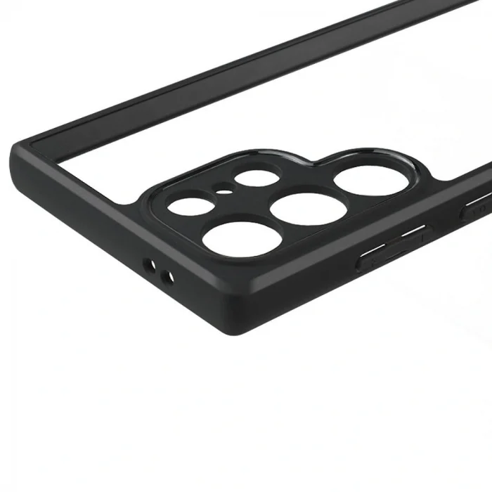 Samsung S24 Ultra Kılıf Kamera Korumalı Şeffaf Arka Yüzey New Roll Kapak