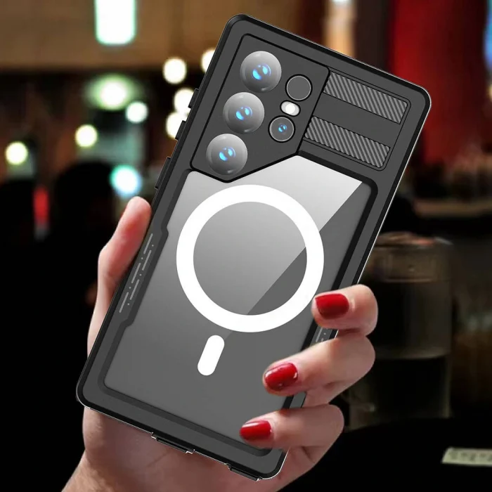 Samsung S24 Ultra Kılıf M-safe Şarj Özellikli 1-1 Su Geçirmez Kılıf