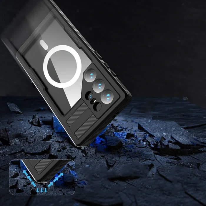 Samsung S24 Ultra Kılıf M-safe Şarj Özellikli 1-1 Su Geçirmez Kılıf