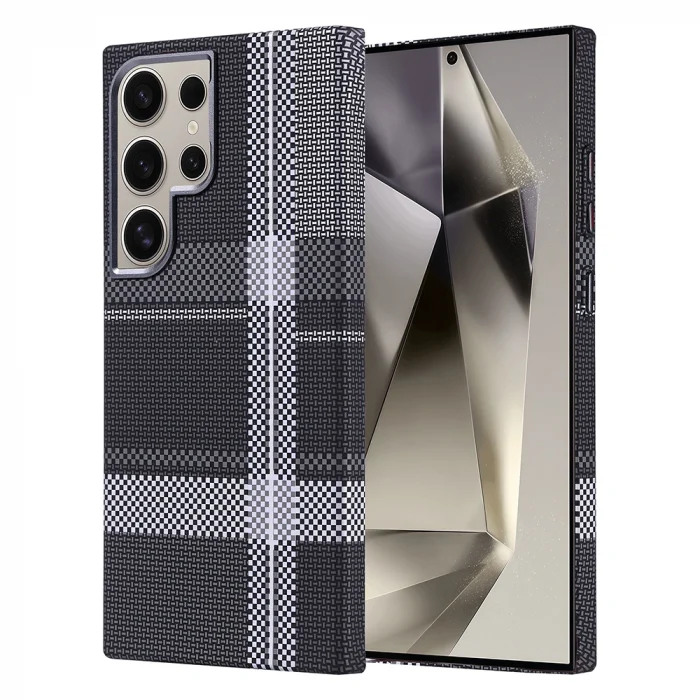 Samsung S24 Ultra Kılıf M-safe Şarj Özellikli Karbon Fiber Görünümlü Nekst Kapak