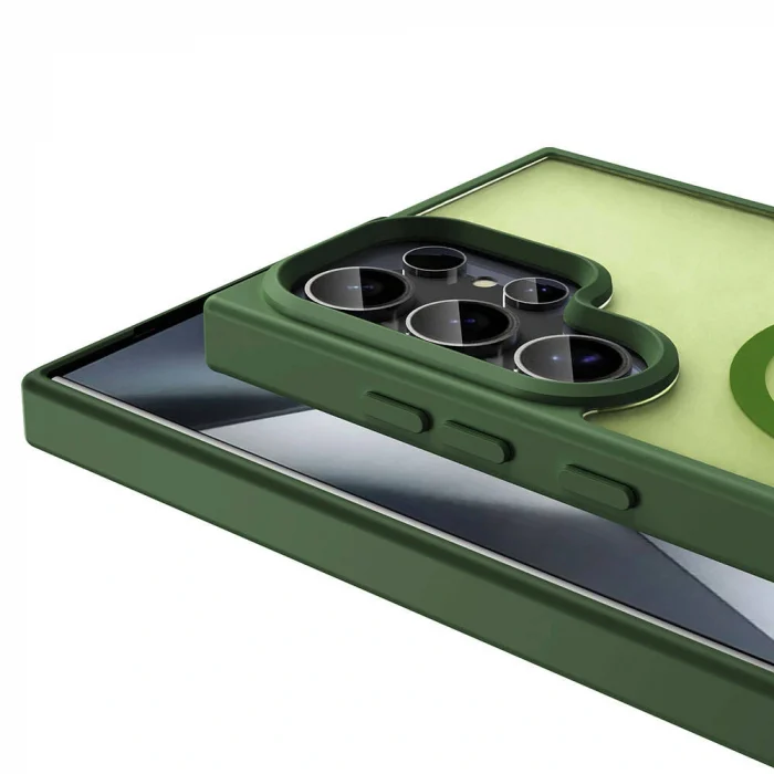 Samsung S24 Ultra Kılıf M-safe Şarj Özellikli Mat Arka Yüzey Sio Kapak