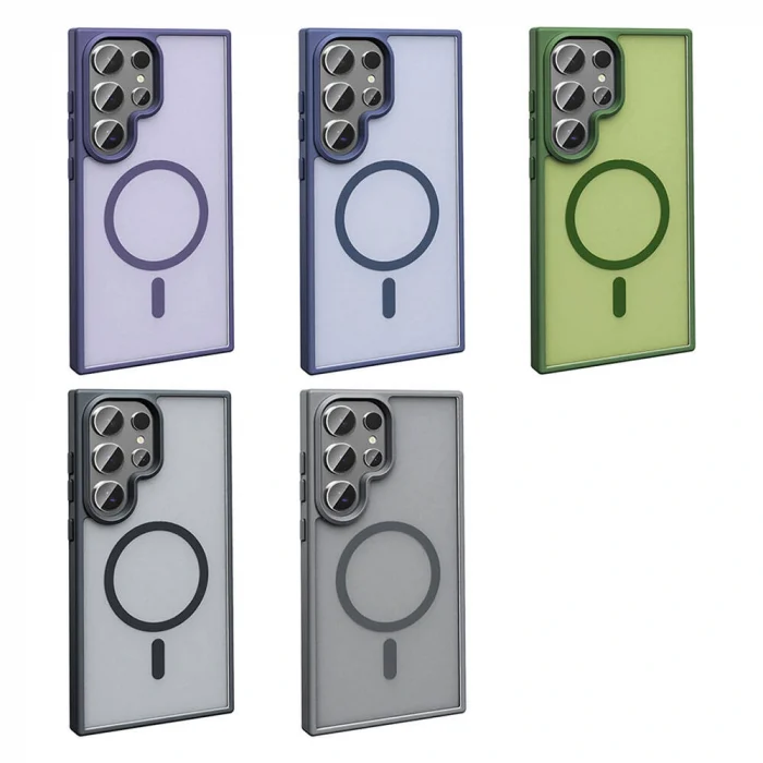 Samsung S24 Ultra Kılıf M-safe Şarj Özellikli Mat Arka Yüzey Sio Kapak