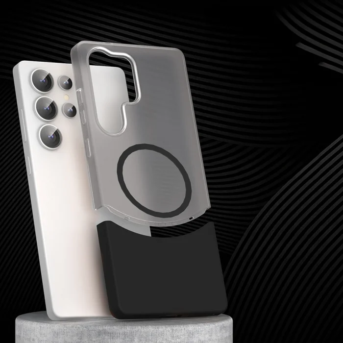 Samsung S24 Ultra Kılıf M-Safe Şarj Özellikli Mıknatıslı Duble Kapak