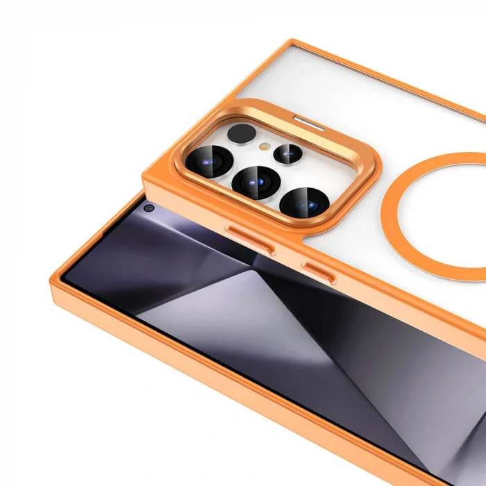 Samsung S24 Ultra Kılıf M-safe Şarj Özellikli Standlı M-safe Klon Kapak