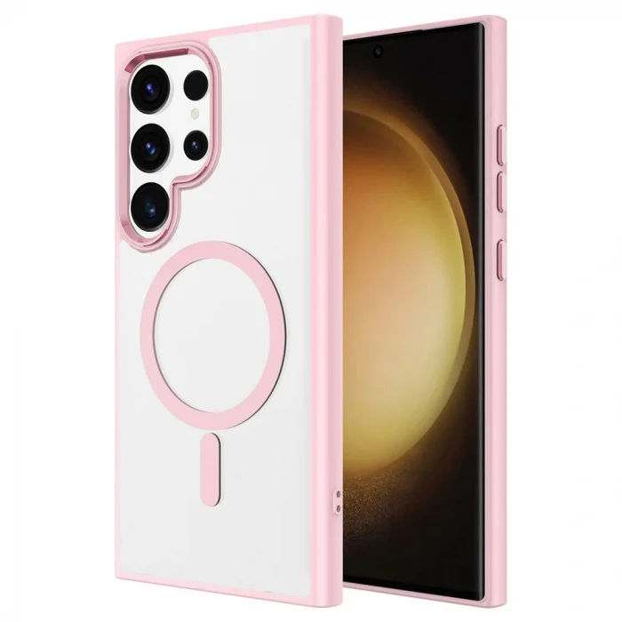 Samsung S24 Ultra Kılıf M-safe Şarj Özellikli Krom M-safe Silikon Kapak