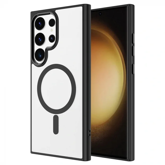 Samsung S24 Ultra Kılıf M-safe Şarj Özellikli Krom M-safe Silikon Kapak