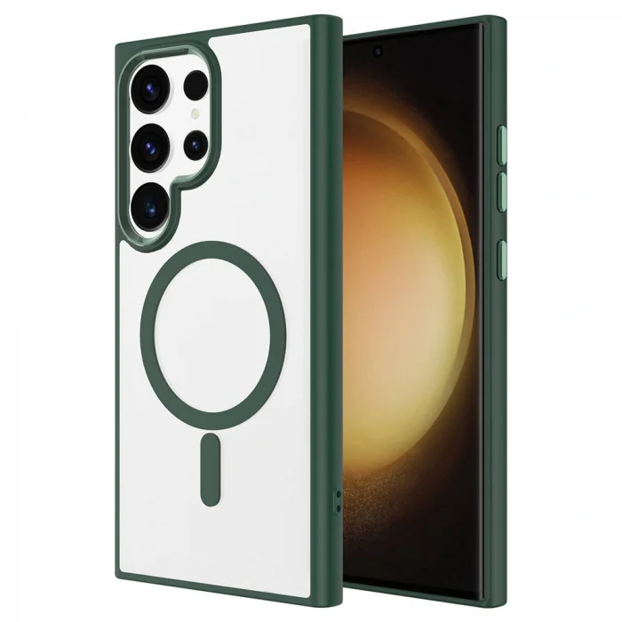 Samsung S24 Ultra Kılıf M-safe Şarj Özellikli Krom M-safe Silikon Kapak